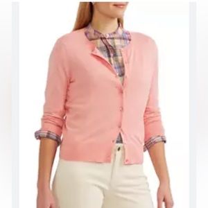 ELLEN TRACY BLUSH PINK CARDIGAN SWEATER SIZE S